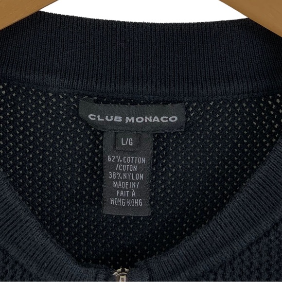CLUB MONACO Long Sleeve Zip Up Sweater Top Cardigan Knit Mesh-like Sweater E9 - Picture 9 of 9